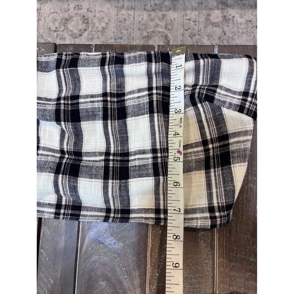 Free People Womens Black White Plaid 2 Piece Set Skirt Tube Top Tie Waist Size S